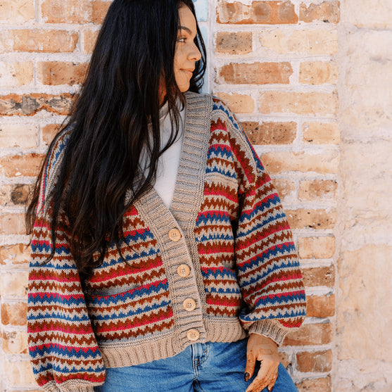 Ottolie - Chevron-Cardigan mit Taschen
3