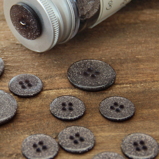 Glitzer Knöpfe - Schwarz - Verschiedene Größen - Go Handmade
5