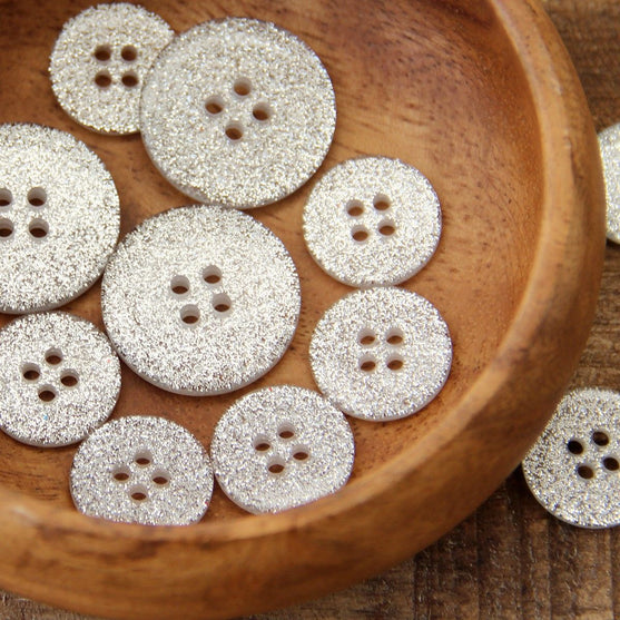 Glitzer Knöpfe - Silber - Verschiedene Größen - Go Handmade
5