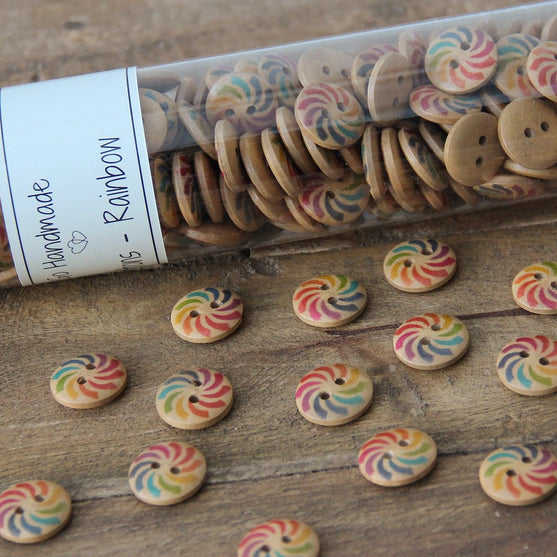 Regenbogen Knöpfe - 15 mm - Go Handmade
2