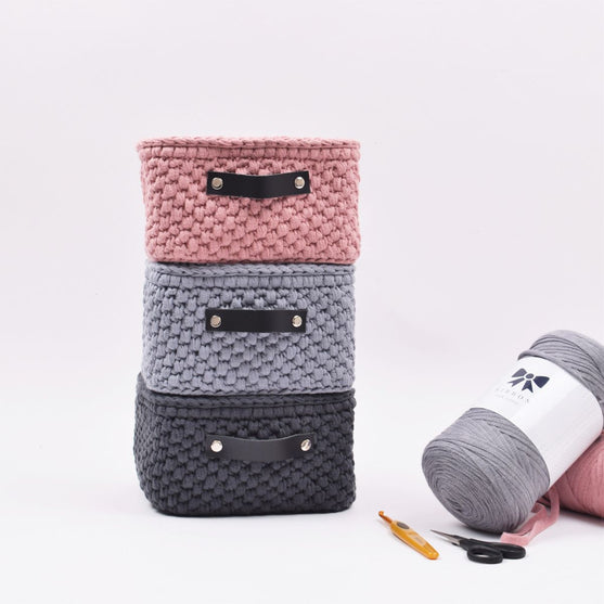 Aufbewahrungskorb mit Lederboden - Quadratisch - Klein
3