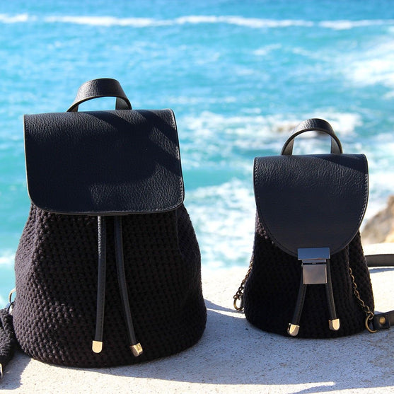 Taschenklappe mit Magnetknopf - Black/Silver - Go Handmade
3