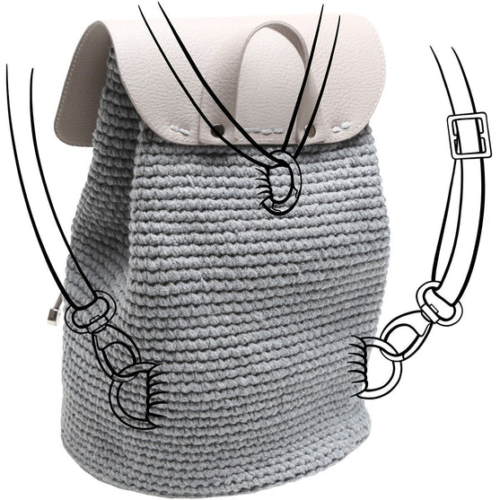 Taschenklappe mit Magnetknopf - Beige/Silber - Go Handmade
7