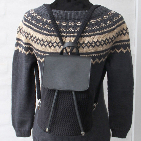 Taschenklappe mit Magnetknopf - Schwarz/Bronze - Go Handmade
7