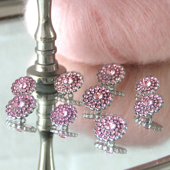 Glitzerknöpfe - Kleine Steine - Pink - 4 Stk - Go Handmade
5