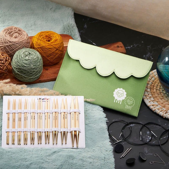 Bamboo Deluxe austauschbares Rundstricknadel-Set - KnitPro
4