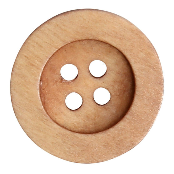 Holzknöpfe - Round Groove - Hell - Go Handmade
4