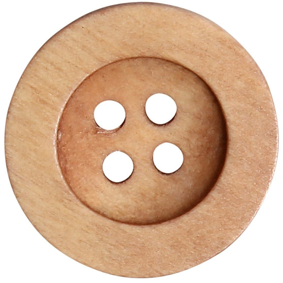 Holzknöpfe - Round Groove - Hell - Go Handmade
5
