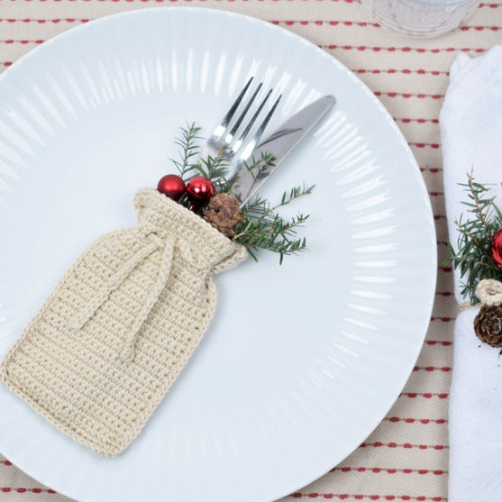 Weihnachtssäckchen für Besteck
4