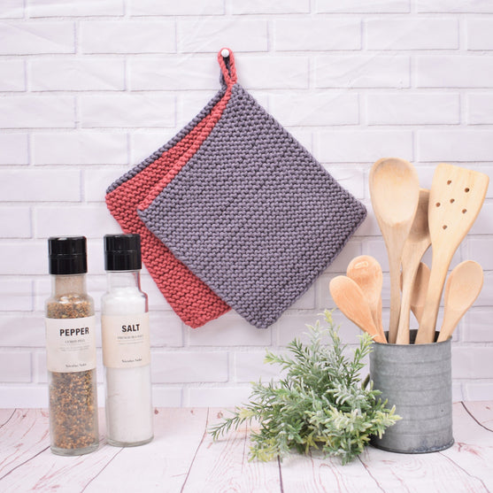 Topflappen mit Kante
3