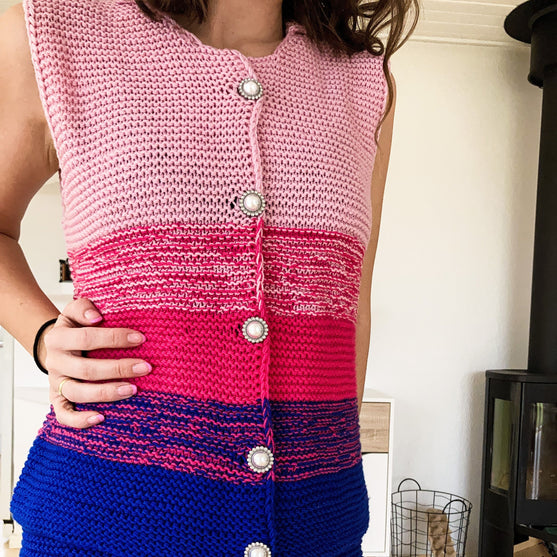 Flamingo Set - Weste und Rock
2
