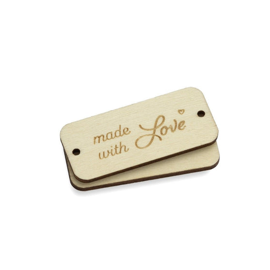 Labels aus Holz - Made With Love - Hobbii
6