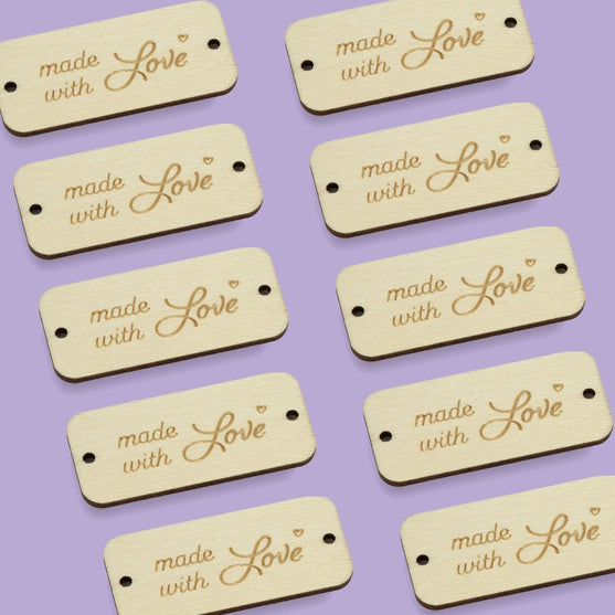 Labels aus Holz - Made With Love - Hobbii
3