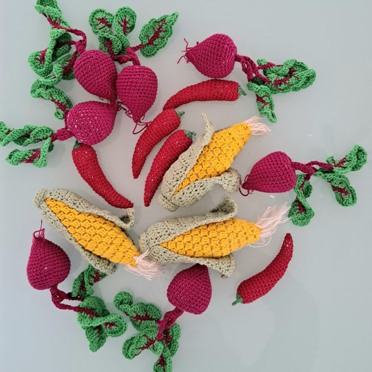 Rote Bete, Mais und Chilischoten