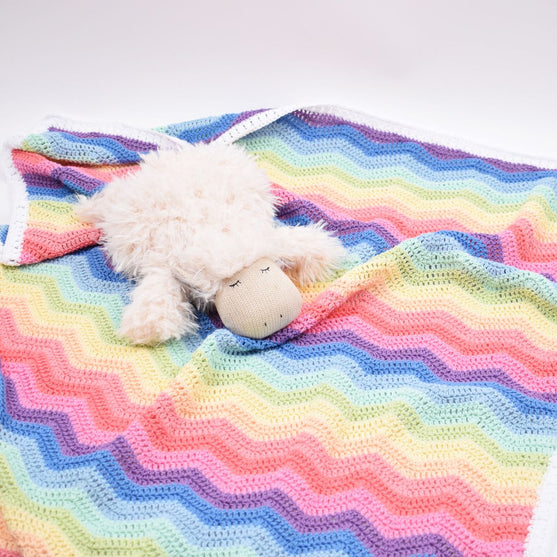 

Gehäkelte Rainbow Babydecke – Pastell
1