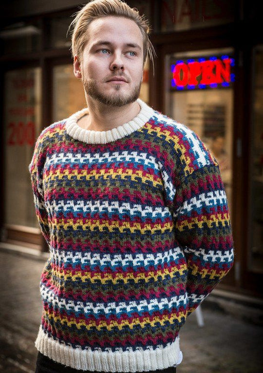 H1720 - Bunter Herrenpullover