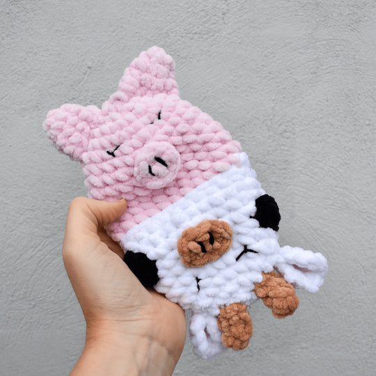 Kuh und Schwein - Wendepuppe
