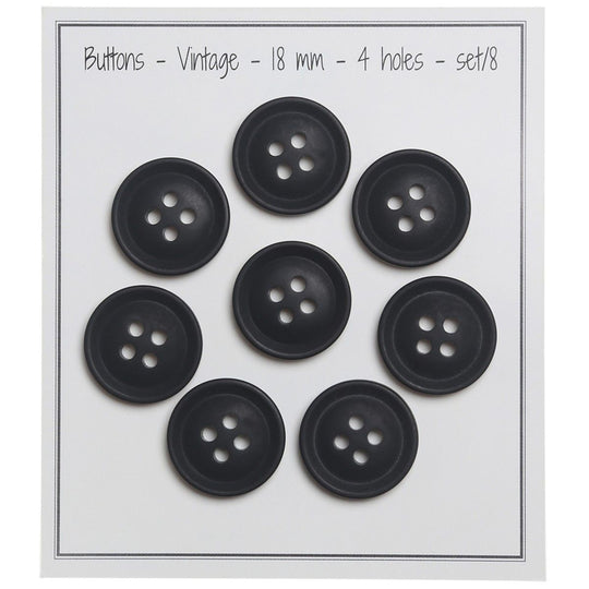 Vintage Knöpfe - Black - Verschiedene Größen - Go Handmade