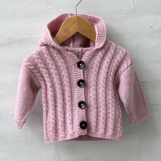 Kapuzenjacke mit Zopfmuster - Baby