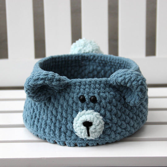 Teddy Basket mit PU-Lederboden