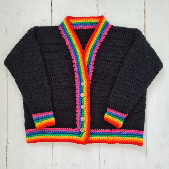 Rainbow Contrast - Kindercardigan