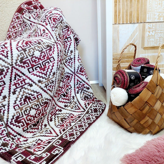 Aztecana - Decke Mosaik-Häkeln