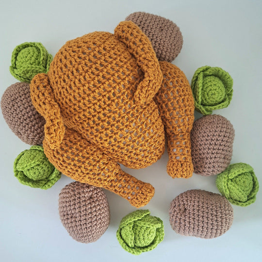 Hähnchen mit Rosenkohl und Kartoffeln