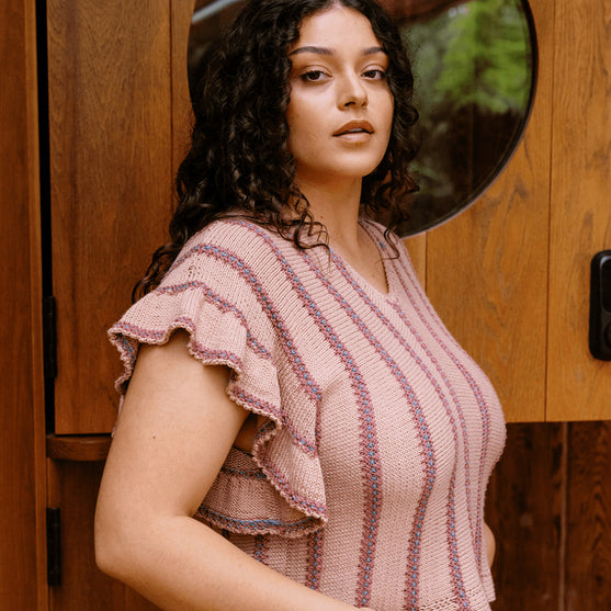 

Dalle de Verre - Top mit Rüschenärmeln
11