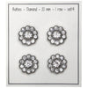 

Glitzerknöpfe - Große Steine - Silber - 4 Stk.. - Go Handmade
3