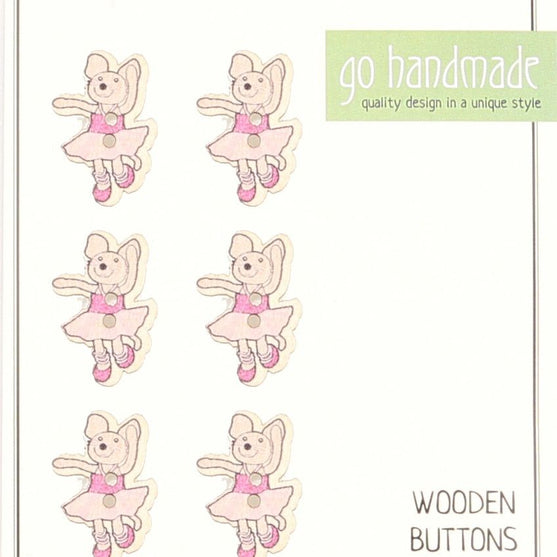 

Holzknöpfe - Maus Emily- 6 Stück - Go Handmade
1