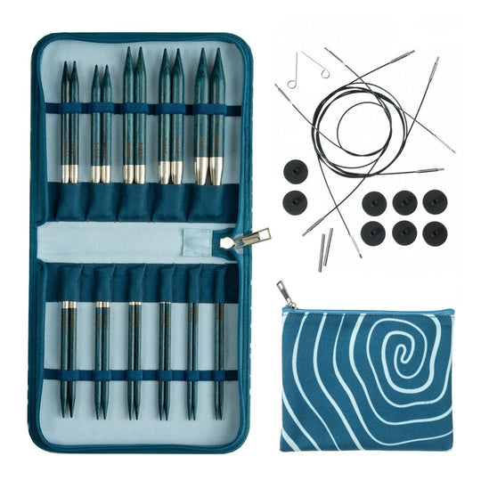 Betula austauschbares Rundstricknadel-Set Deluxe – Cerulean - Hobbii