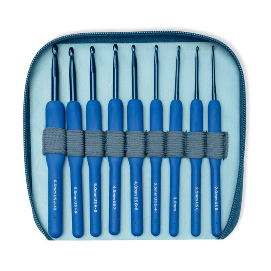 Cosmo Häkelnadel-Set – 9 Größen – Indigo - Hobbii