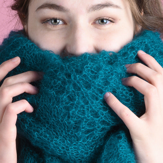 

Pfauen-Schal in Kid Silk
4