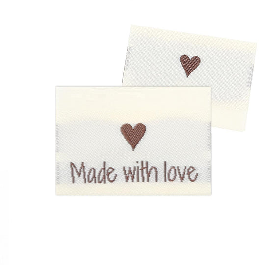 10 Labels - Made with love - 1 Herz - 3.5 cm - Go Handmade