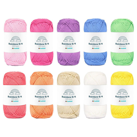 

Rainbow Cotton 8/4 Color Pack - Hobbii
1