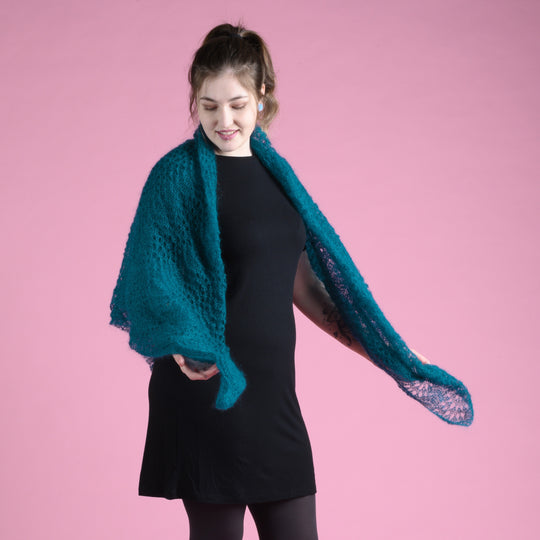 Pfauen-Schal in Kid Silk