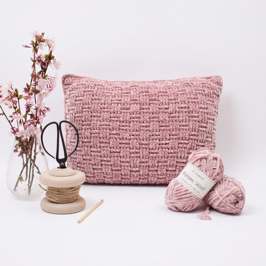 Velvet Geflochtenes Kissen - Länglich